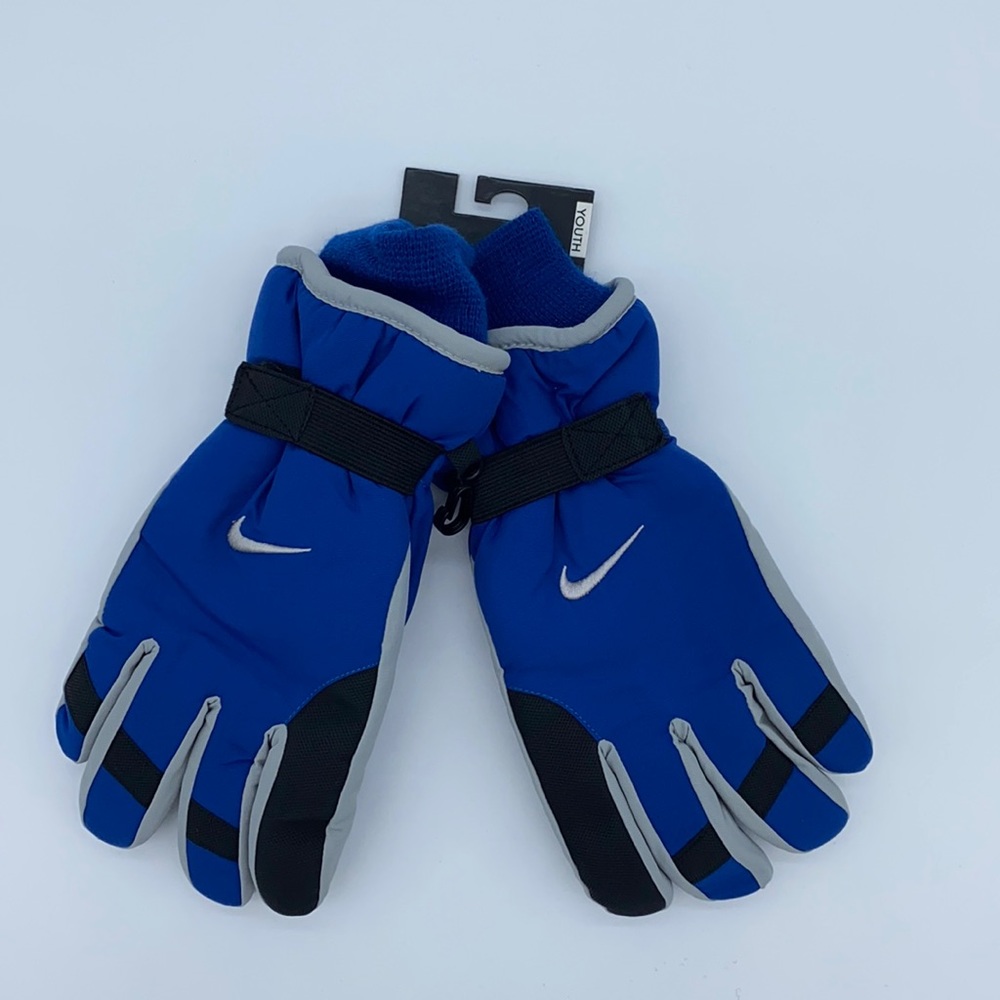 NWT BOYS NIKE THINSULATE INSULATION GLOVES SIZE 8 YOUTH BLUE GRAY - Picture 2 of 13